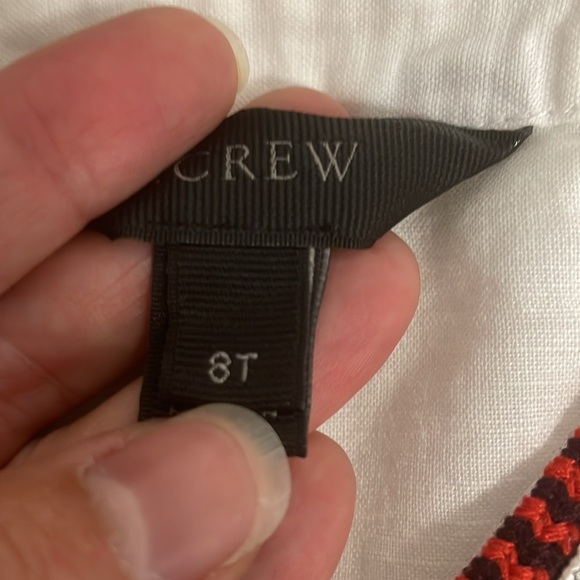 J. Crew White Top with Blue and Red Embroidery - Picture 6 of 7